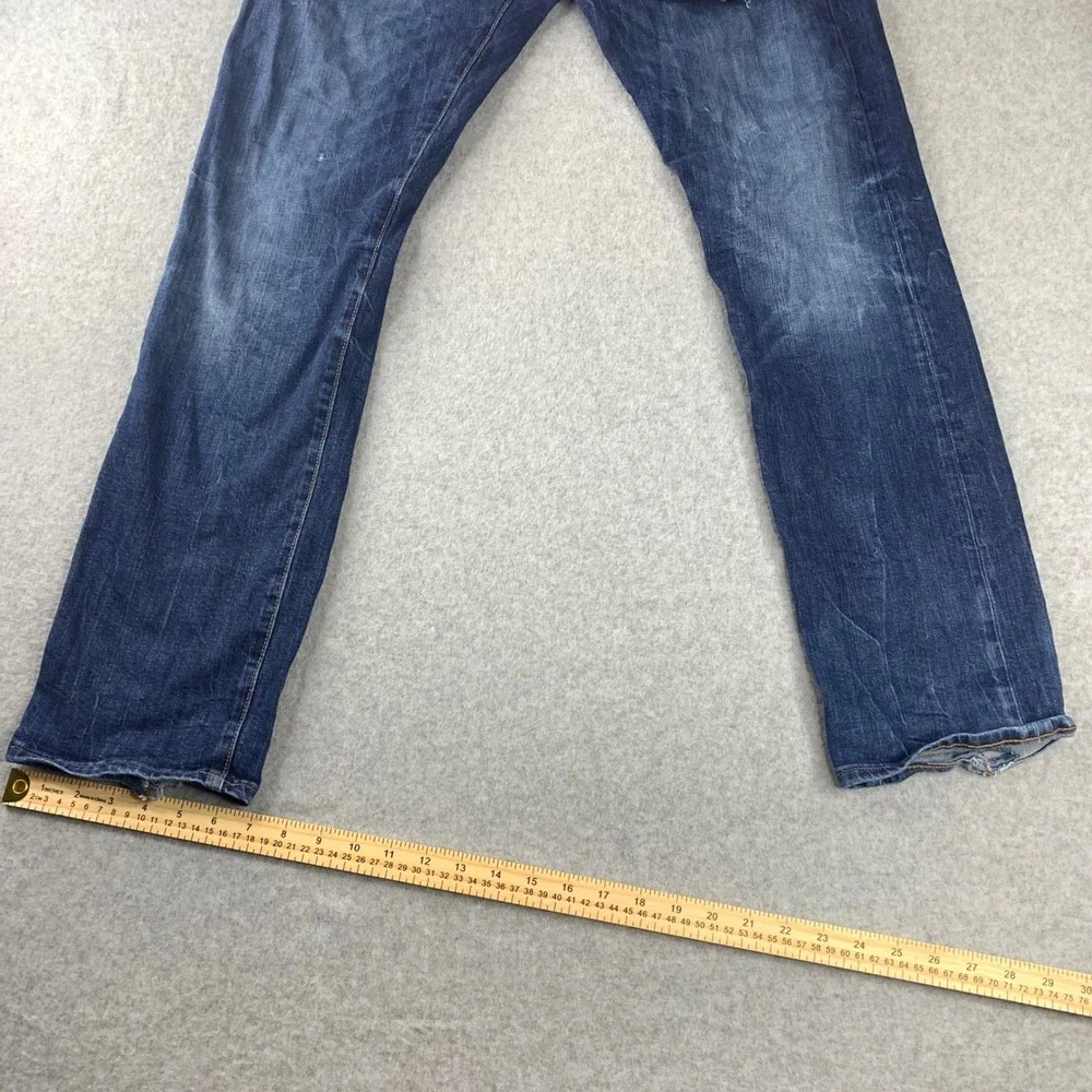 Polo Ralph Lauren Jeans Men 34x32 Blue Distressed Authentic Dungarees